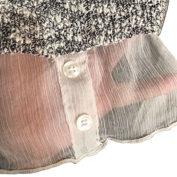 Maurices Womens Sweater M Black Marled Knit Striped Pullover Layered Y2K - Picture 8 of 8